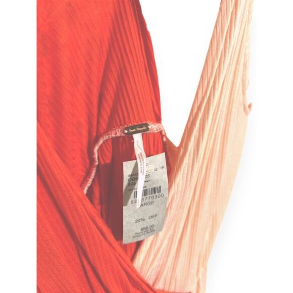 Free People Orange and Pink Wrap Blouse - Picture 6 of 9